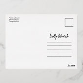 宛先ウェディング日付3の写真を保存 箔シーズンポストカード (裏面)