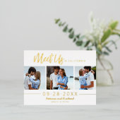 宛先ウェディング日付3の写真を保存 箔シーズンポストカード (立ち正面)