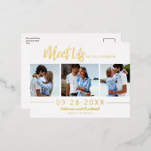 宛先ウェディング日付3の写真を保存 箔シーズンポストカード (正面/裏面)