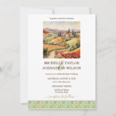 宛先ウェディング素朴イタリアトスカニーフローレンス 招待状 (正面)