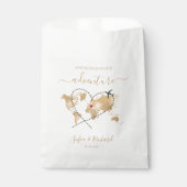 宛先ウェディング金ゴールドワールドマップウェルカムサイン フェイバーバッグ (正面)