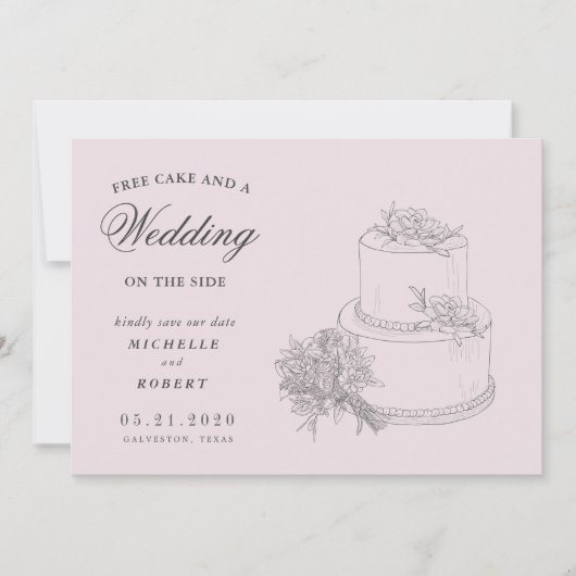 宛先エレガントフローラ写真の日付の保存 招待状 (正面)