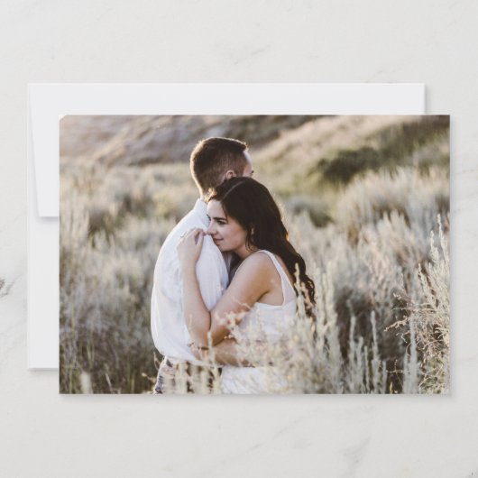 宛先エレガントフローラ写真の日付の保存 招待状 (裏面)