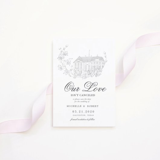 宛先エレガントフローラ写真の日付の保存 招待状