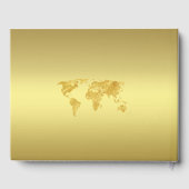 宛先エレガント金ゴールドワールドマ結婚ップ ゲストブック (裏面)