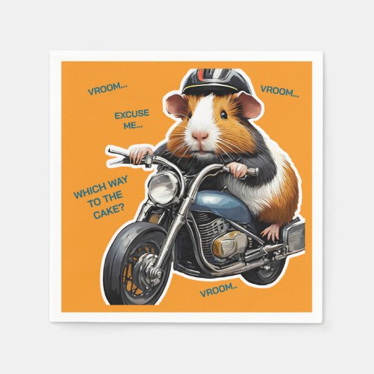 宛先ケーキギニアピグ誕生日 スタンダードカクテルナプキン (正面)