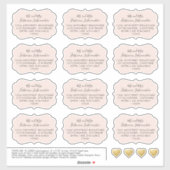 宛先ゲスト宛名ラベルブラケット形状ピンク シール (シート)