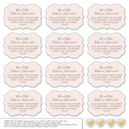 宛先ゲスト宛名ラベルブラケット形状ピンク シール