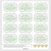 宛先ゲスト宛名ラベルブラケット形状（緑） シール (シート)