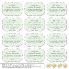 宛先ゲスト宛名ラベルブラケット形状（緑） シール