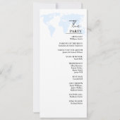 宛先ダスティブルー結婚式 プログラムカード 招待状 (裏面)