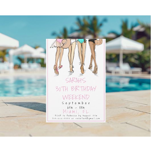 宛先バースデーパーティーウィークエンドビキニファッション 招待状