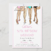宛先バースデーパーティーウィークエンドビキニファッション 招待状 (正面)
