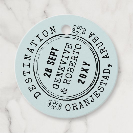 宛先パスポートスタンプ旅行テーマ フェイバータグ (正面)