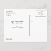 宛先パーソナライズされたウェディングビーチの水色 案内ポストカード (裏面)