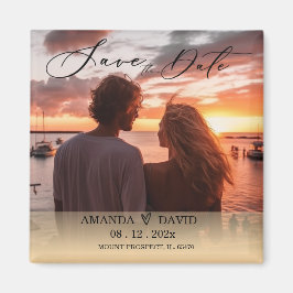 宛先パーソナライズされた結婚式の日付の保存 マグネット