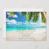 宛先ビーチ結婚式シンプル 案内状 (正面)
