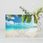 宛先ビーチ結婚式シンプル 案内状 (スタンド正面)
