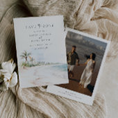 宛先ビーチ結婚式写真の保存日付 招待状