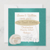 宛先ビーチ結婚式招待状テンプレート 招待状 (正面)