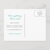 宛先ビーチ結婚式日付の保存 案内ポストカード (裏面)