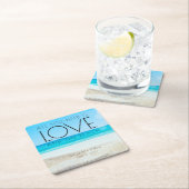 宛先ビーチ結婚式 スクエアペーパーコースター (インサイチュ)