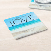 宛先ビーチ結婚式 スクエアペーパーコースター (アングル)