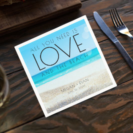 宛先ビーチ結婚式 スタンダードカクテルナプキン