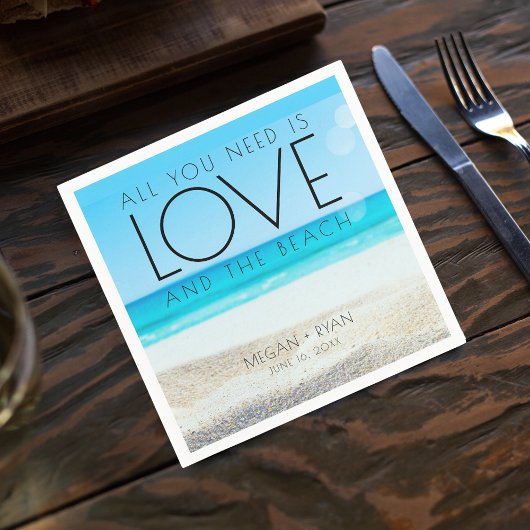 宛先ビーチ結婚式 スタンダードカクテルナプキン