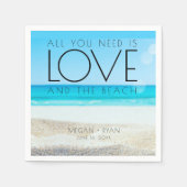 宛先ビーチ結婚式 スタンダードカクテルナプキン (正面)