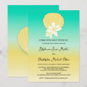 宛先ビーチ結婚式 招待状 (正面/裏面)