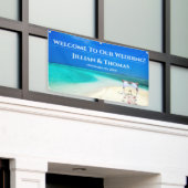 宛先ビーチ結婚式- 横断幕 (ビルの外側)