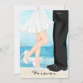 宛先ビーチ結婚式(花嫁と花婿) 招待状 (正面)