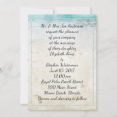 宛先ビーチ結婚式(花嫁と花婿) 招待状 (裏面)