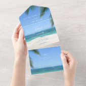 宛先ビーチ結婚式RSVP オールインワン招待状 (貼ってはがせる)