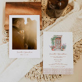 宛先フォト素朴結婚式招待状 セーブザデート