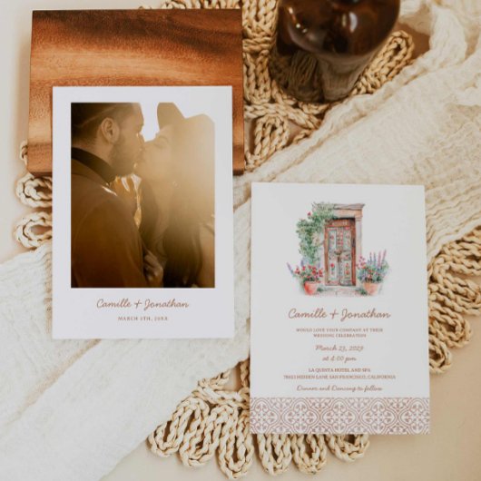 宛先フォト素朴結婚式招待状 セーブザデート