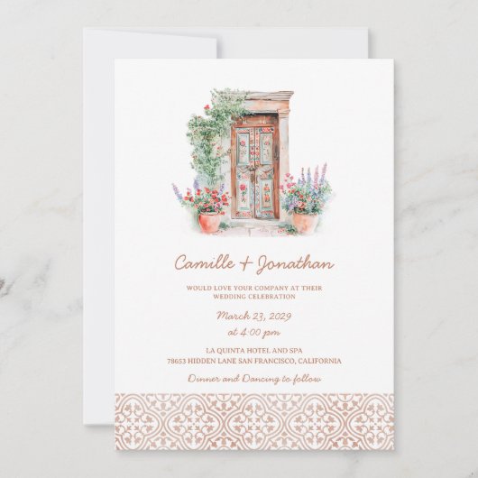 宛先フォト素朴結婚式招待状 セーブザデート (正面)