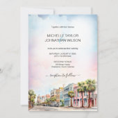 宛先モダンウェディングチャールストン水の色 招待状 (正面)