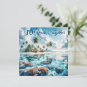 宛先モダンビーチモルディブブルーホワイトコーラル カード (スタンド正面)