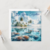 宛先モダンビーチモルディブブルーホワイトコーラル カード (正面/裏面インサイチュ)