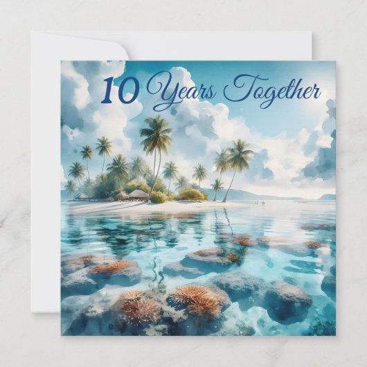 宛先モダンビーチモルディブブルーホワイトコーラル カード (正面)