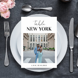 宛先モダン写真と名前トラベル結婚ズ テーブルナンバー