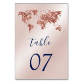 宛先ユニークウェディングバラ金ゴールドワールドマップ テーブルナンバー (正面)