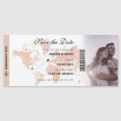 宛先ユニークマップ搭乗パス日付の保存 マグネット招待状 (正面)