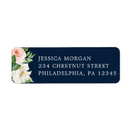 宛先ラベル ネイビーブルー ゴールド ブラッシュ ラベル