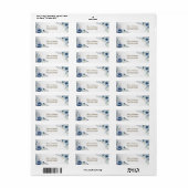 宛先ラベル パーティー ダスティーブルー 水彩花 ラベル (フルシート)