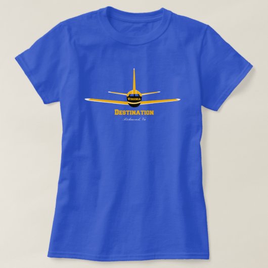 宛先リッチモンドバージニアVA飛行機空港 Tシャツ (デザイン正面)