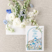 宛先地中海の結婚式の日付の保存 招待状