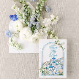 宛先地中海の結婚式の日付の保存 招待状